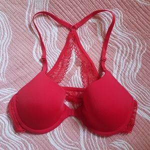 GAP Body Favorite T-Shirt Bra - Red Lace Racer Back 32B